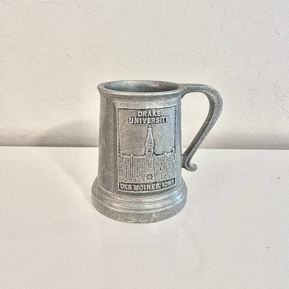 Vintage Drake University Pewter Tankard Mug, Inscribed